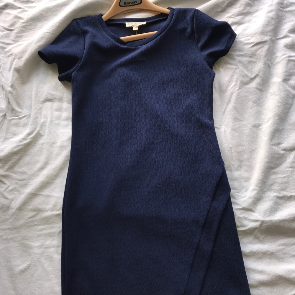 Cross front t-shirt body con dress